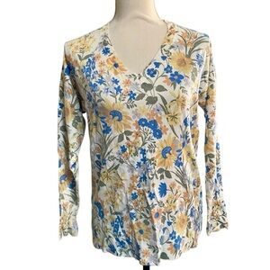 FDJ French Dressing V-Neck Floral Print Sweater Size XS/Small
